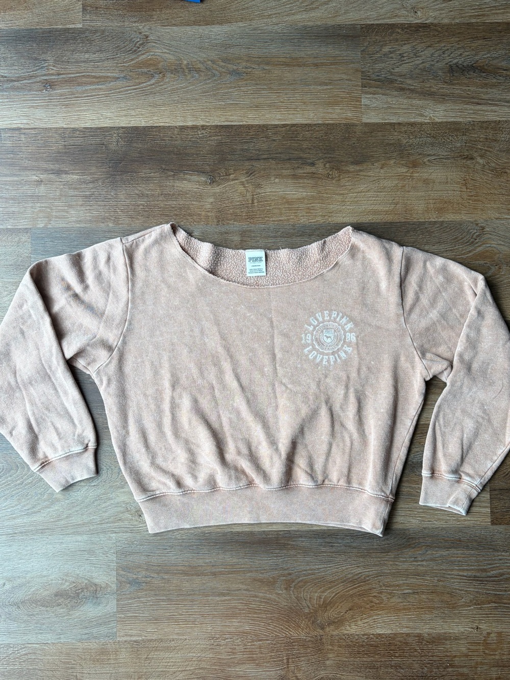 VS Pink Off The Shoulder Crop Sweatshirt